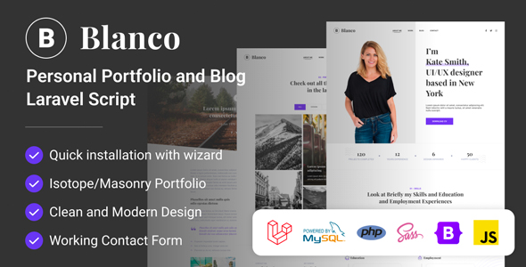 Portfolio & Blog Script — Portfolio / Blog preview